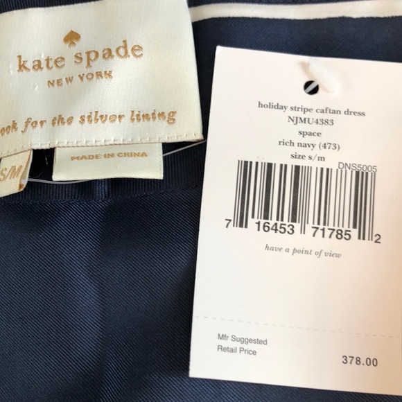 kate spade Dresses Nwt Kate Spade Silk Holiday Stripe Caftan Dress Poshmark